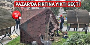 Pazar'da fırtına yıktı geçti