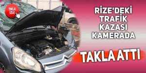 Rize'de meydana gelen trafik kazası kamerada