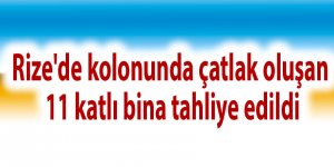 Rize'de kolonunda çatlak oluşan 11 katlı bina tahliye edildi