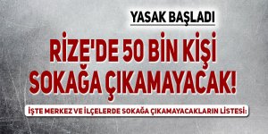 Rize'de 50 bin kişi sokağa çıkamayacak!