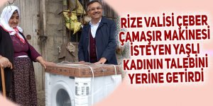 Rize Valisi, çamaşır makinesi isteyen yaşlı kadının talebini yerine getirdi