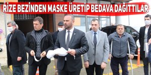 Rize bezinden maske üretip bedava dağıttılar