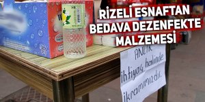 Rizeli esnaftan bedava dezenfekte malzemesi