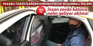 Pazarlı taksicilerden koronavirüse muşambalı önlem!