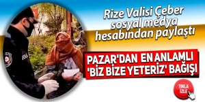 Pazar'dan anlamlı 'Biz Bize yeteriz' bağışı