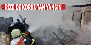 RİZE'DE KORKUTAN YANGIN