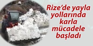 Rize’de yayla yollarında karla mücadele başladı