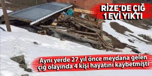 Rize’de çığ 1 evi yıktı