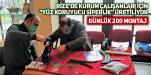 Rize'de günde 200 adet "yüz koruyucu siperlik" üretiliyor