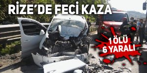 Rize'de trafik kazası: 1 ölü 6 yaralı