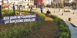 Rize şehir meydanındaki çay bahçesine girdiler!