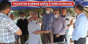 Pazar'da Kurban Bağış standı kuruldu