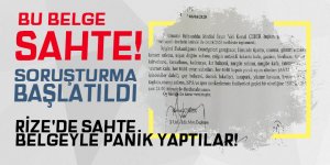 Rize'de sahte belge ile panik yaptılar!