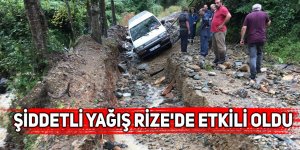 Şiddetli yağış Rize'nin doğu ilçelerinde etkili oldu