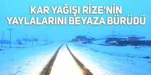 Kar yağışı Rize'nin yaylalarını beyaza bürüdü