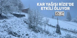 Kar yağışı Rize'de etkili oluyor