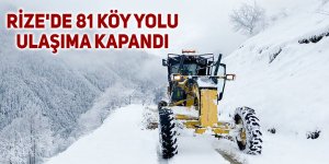 Rize'de 81 köy yolu ulaşıma kapandı