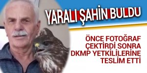 Rize'de yaralı yavru kızıl şahin DKMP'ye teslim edildi