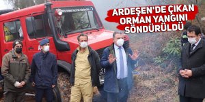 Ardeşen'de çıkan orman yangını söndürüldü