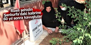 Rizeli şehidin Şanlıurfa'daki kabrine 60 yıl sonra kavuştular