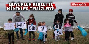 Büyükler kirletti minikler temizledi!