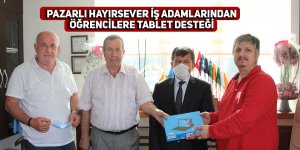 Pazarlı hayırseverlerden öğrencilere tablet desteği