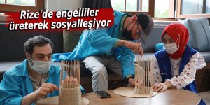 Rize'de engelliler üreterek sosyalleşiyor