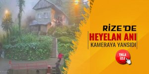 Rize'de sel ve heyelan anı güvenlik kameralarını böyle yansıdı