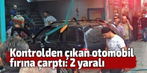 Kontrolden çıkan otomobil fırına çarptı: 2 yaralı