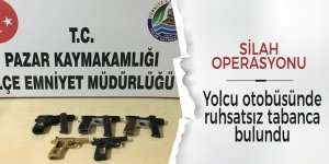 Yolcu otobüsünde ruhsatsız tabanca bulundu