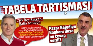 Pazar Belediyesinde tabela tartışması