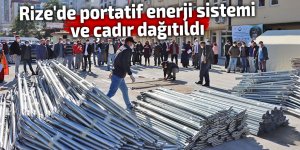 Rize'de portatif enerji sistemi ve çadır dağıtıldı