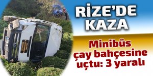 Minibüs çay bahçesine uçtu: 3 yaralı