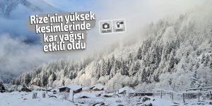 Rize'nin yüksek kesimlerinde kar yağışı etkili oldu