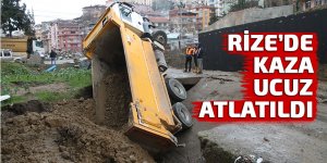 Rize'de kaza ucuz atlatıldı