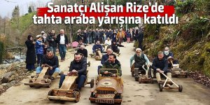 Sanatçı Alişan Rize’de tahta araba yarışına katıldı