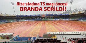 Rize stadına TS maçı öncesi branda serdiler!