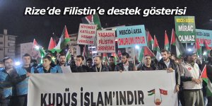 Rize’de Filistin’e destek gösterisi