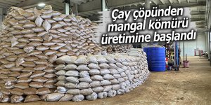 Çay çöpünden mangal kömürü üretimine başlandı