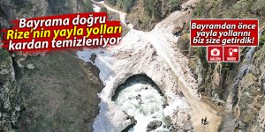 Bayrama doğru yayla yolları kardan temizleniyor