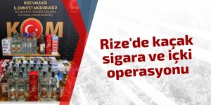 Rize'de kaçak sigara ve içki operasyonu: 2 gözaltı