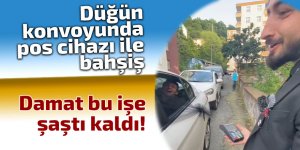 Düğün konvoyunda pos cihazı ile bahşiş