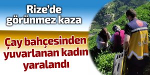 Çay bahçesinden yuvarlanan kadın yaralandı