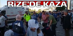 Rize’de takla atan aracın içinde sıkışan sürücü kurtarıldı