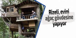 Rizeli evini ağaç gövdesine yapıyor!