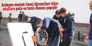 Rize'de okulların basket potalarını meslek lisesi öğrencileri yapıyor