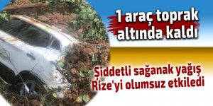 1 araç toprak altında kaldı