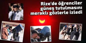 Rize'de öğrenciler güneş tutulmasını meraklı gözlerle izledi