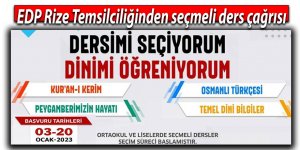 EDP Rize Temsilciliğinden seçmeli ders çağrısı