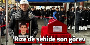 Rize'de şehit polise son görev